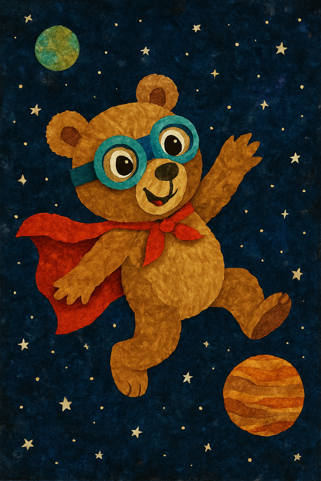 Illustration from Brave Little Bear's Space Journey
