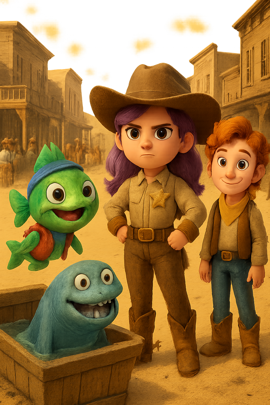 Story illustration 2 for Fishboy's Great Adventure in the Wild West