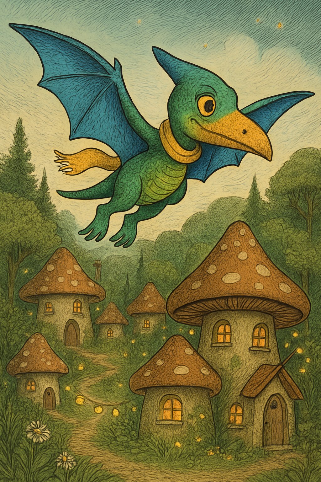 Illustration from Perry the Pterodactyl's Magical Adventure