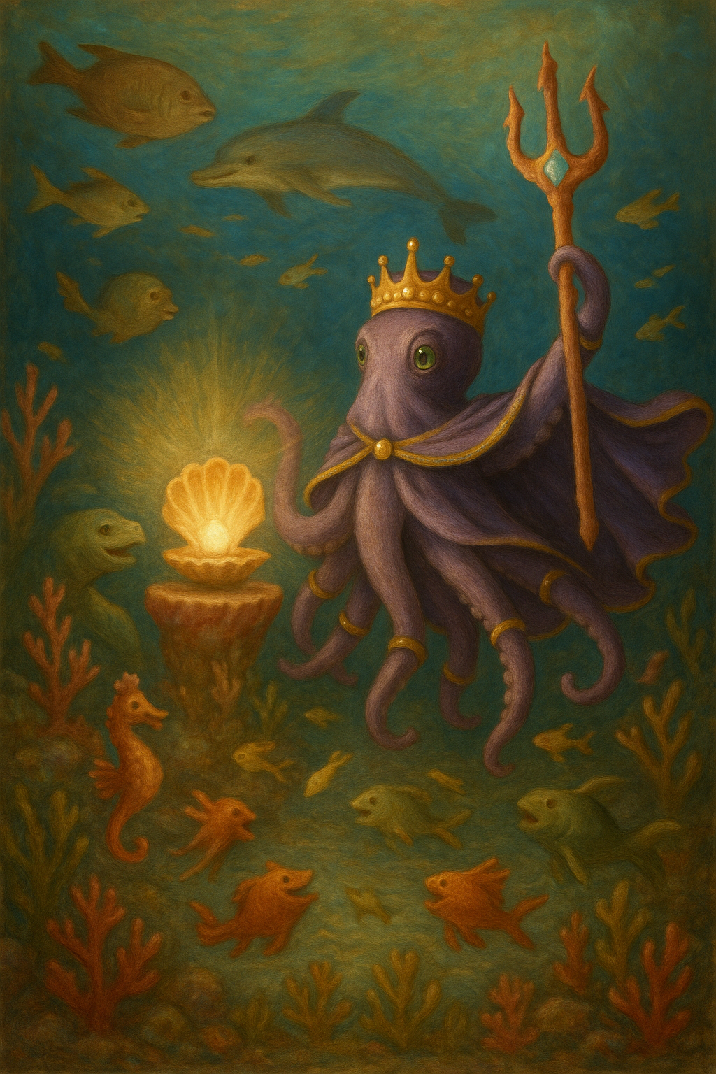 Story illustration 4 for Oppy the Opulent Octopus and the Shimmering Shell