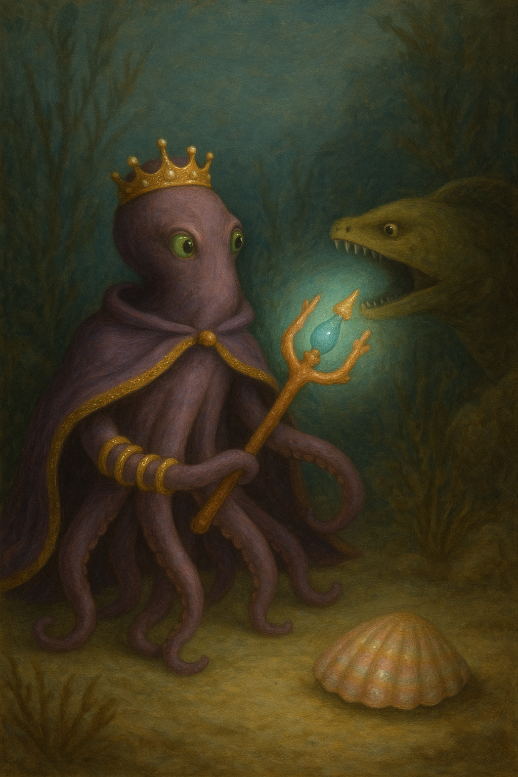 Story illustration 3 for Oppy the Opulent Octopus and the Shimmering Shell