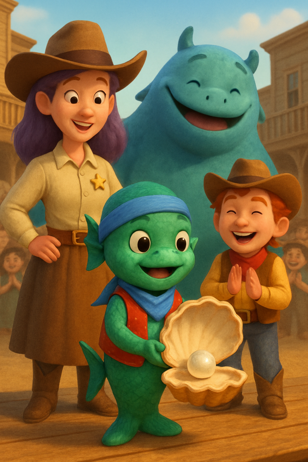 Story illustration 4 for Fishboy's Great Adventure in the Wild West