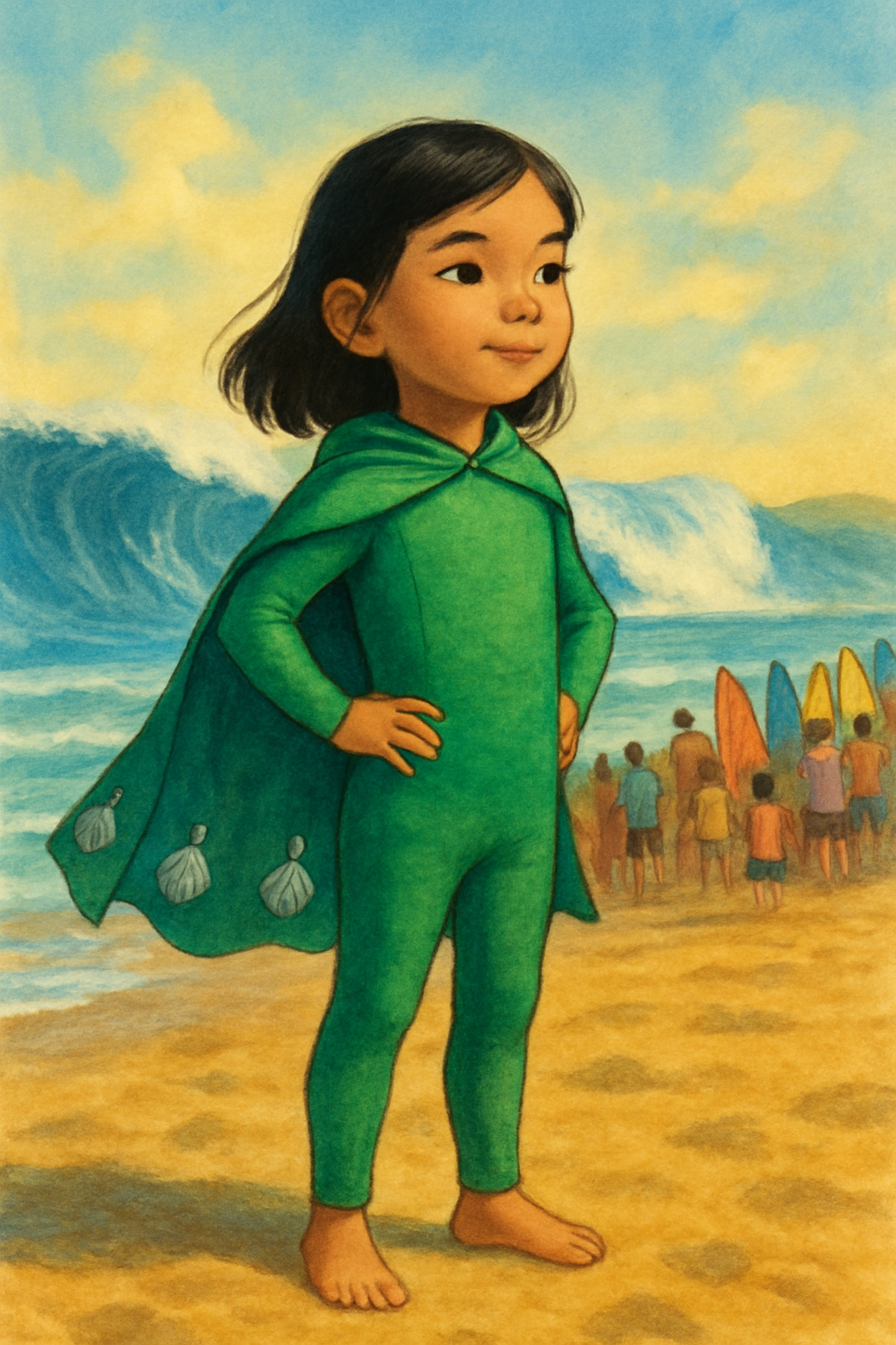 Illustration from Amira and the Surfing Spectacle