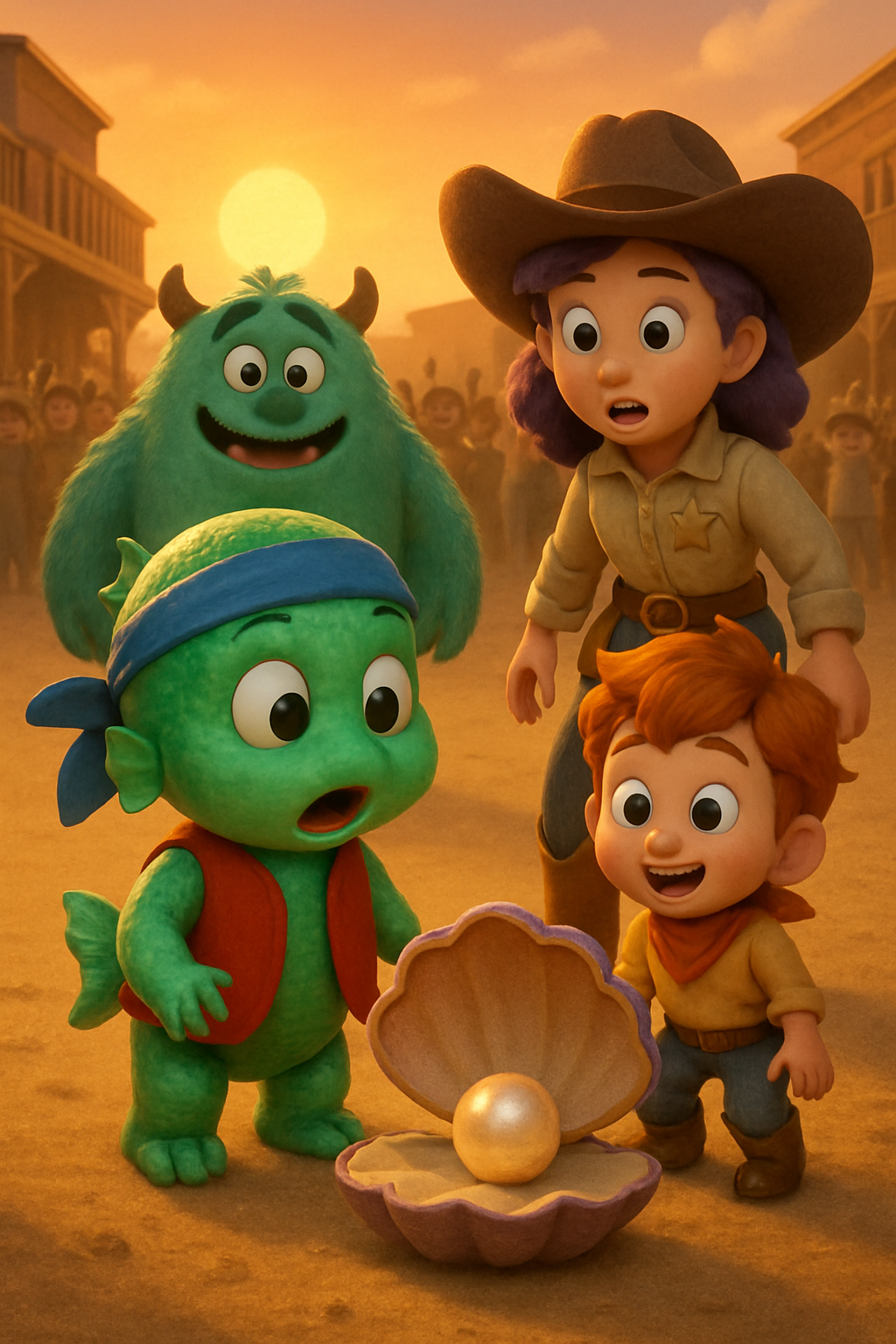 Story illustration 3 for Fishboy's Great Adventure in the Wild West