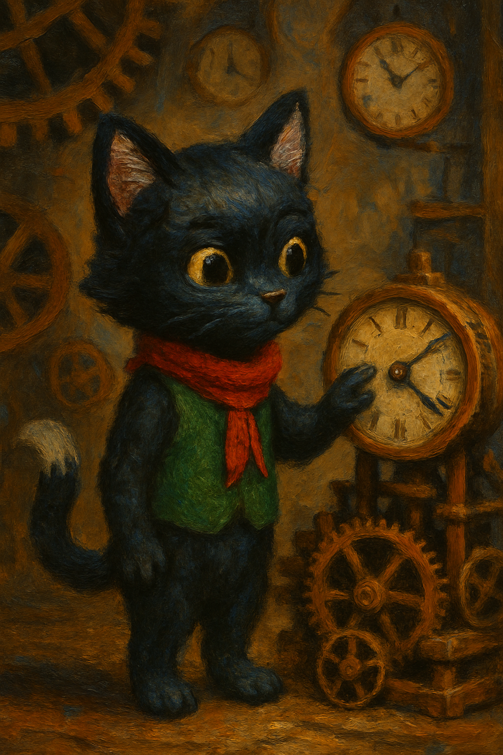 Illustration from Catgirl and the Dancing Flame's Time-Travel Adventure